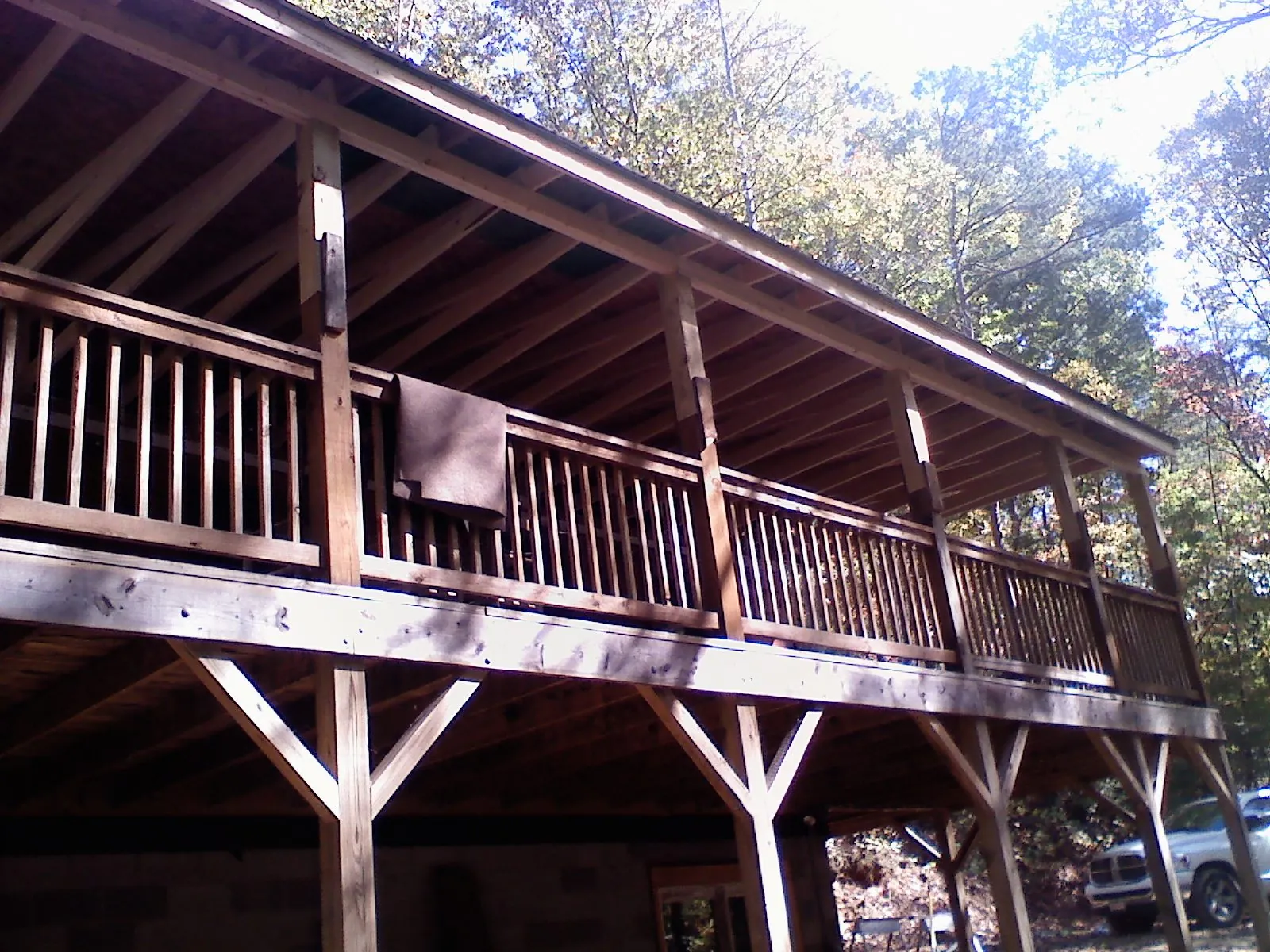 Timber framing under a new elevated porch and deck — Roof Leak Repair in Palm Coast by Roofing Brothers